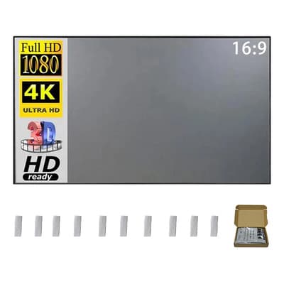 Pantalla De Proyector 100 Pulgadas Metálica Antiluz 16:9 Plegable Portátil Reflectante Para Fiestas En Casa Interiores Y Exteriores