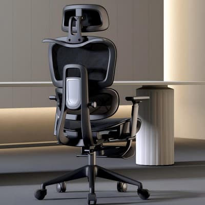 Silla Oficina Ergonómica Mesh-cojín Reclinable Giratoria Color Negro Material Del Tapizado Tela De Malla