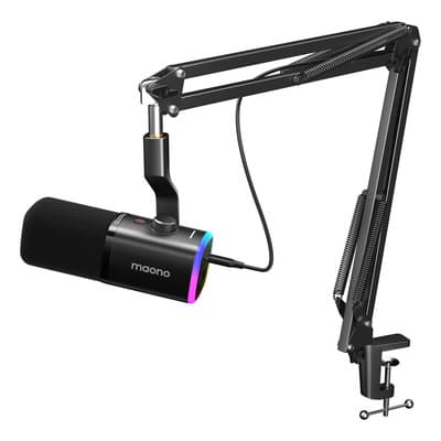 Maono Pd100xs Rgb Micrófono Dinámico Usb/xlr Para Gaming, Streaming Y Podcast Con Brazo Negro - $1,424.53 en Mercado Libre | PrecioMX