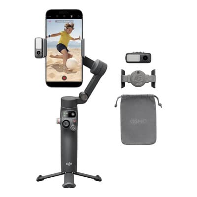 Dji Osmo Mobile 7p Para Celular, iPhone, Android, Seguimiento Nativo, Iluminación, Estabilizador De Teléfono De 3 Ejes, Inicio Rápido, Edición Con Un Toque, Brazo Extensible Negro