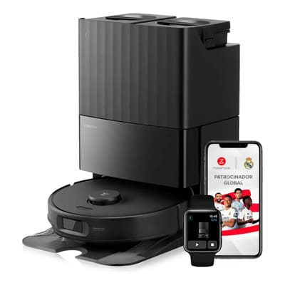 Roborock Qrevo Edge S5a Robot Aspirador Y Trapeador, 18,500 Pa, Sin Enredos, Cepillo Duodivide, Cepillo Flexiarm, Evitación Reactive Tech, Fregona Agua Caliente, Autolimpieza, Secado Aire Tibio,negro