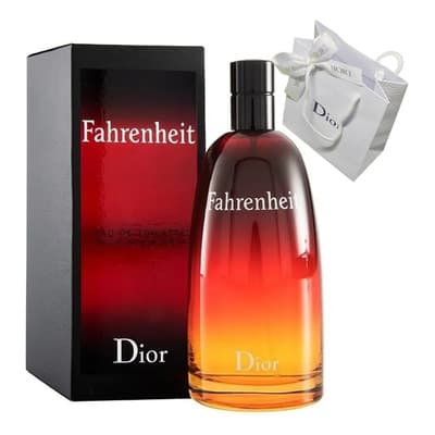 Dior Eau de Toilette Fahrenheit 100ml para Hombre Con Rosas De Grasse Y Lazo Bordado Alta Costura | Regalo Exclusivo (bolsa+lazo)